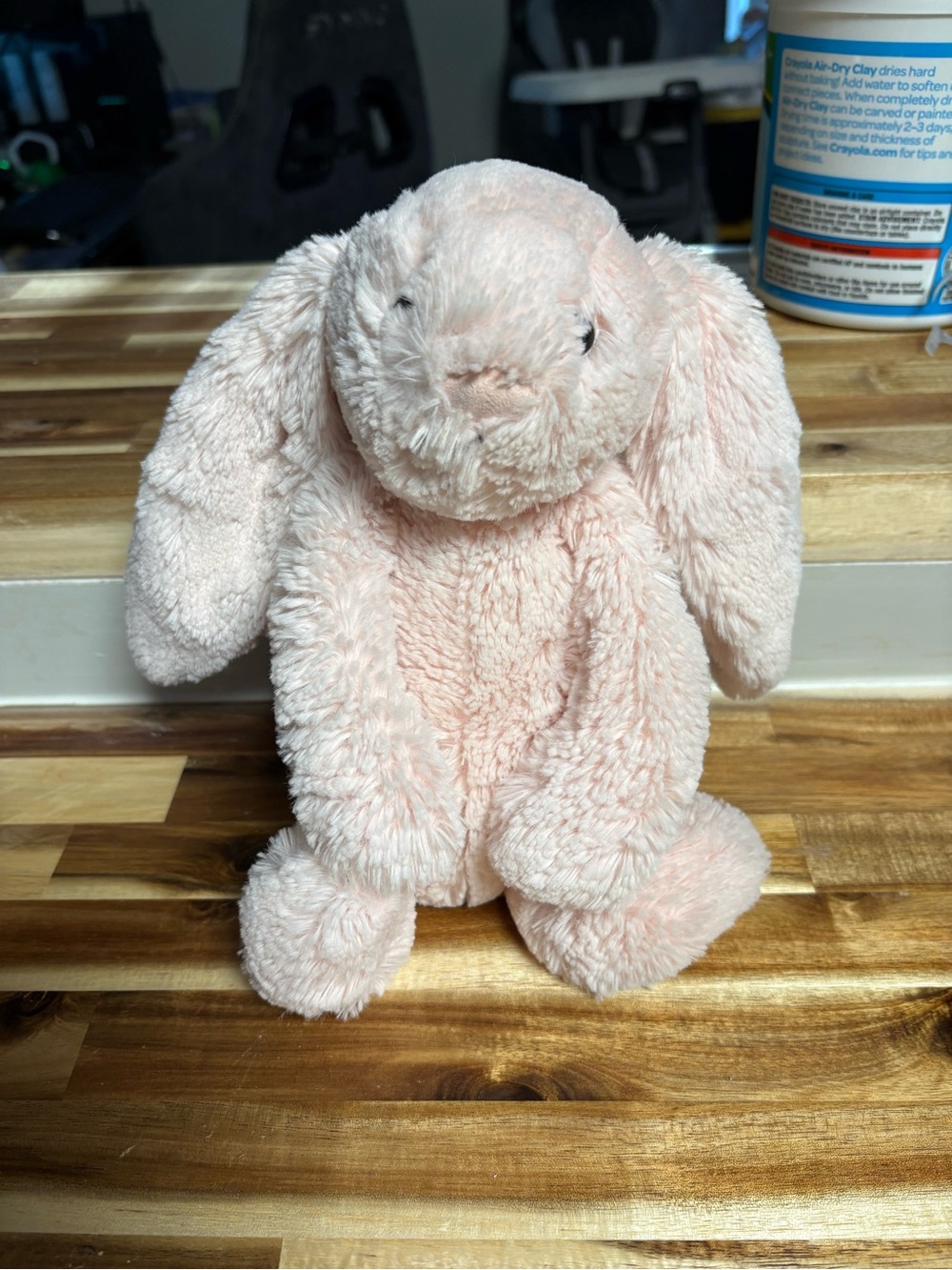Little Jellycat Pale Pink Plush Bunny Toy with Rattle